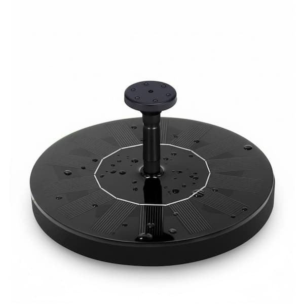 1.5-Watt Solar Powered Spitter Bird Bath Pump with 6-Nozzles, Solar Powered Water Fountain Pump, Black