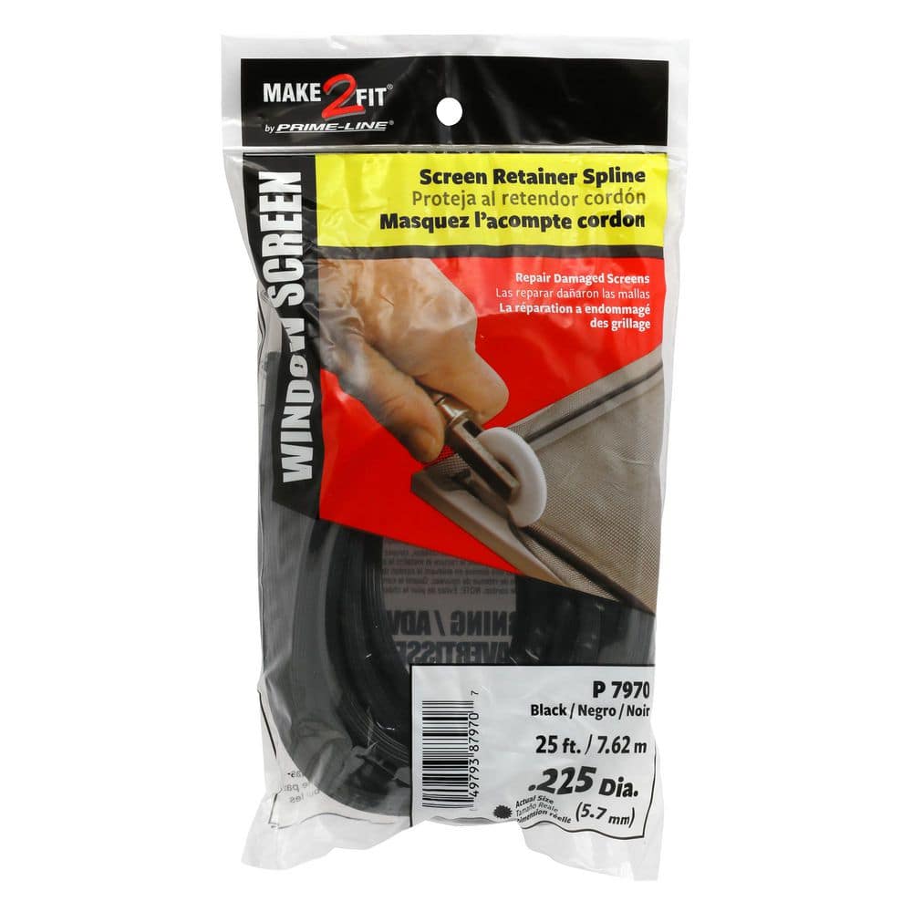 0.225 in. x 25 ft. Black Screen Retainer Spline price history on PriceWatchPro