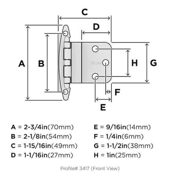 70 mm Black Cabinet Self-Closing Hinge 70 mm Black Cabinet Self-Closing Hinge