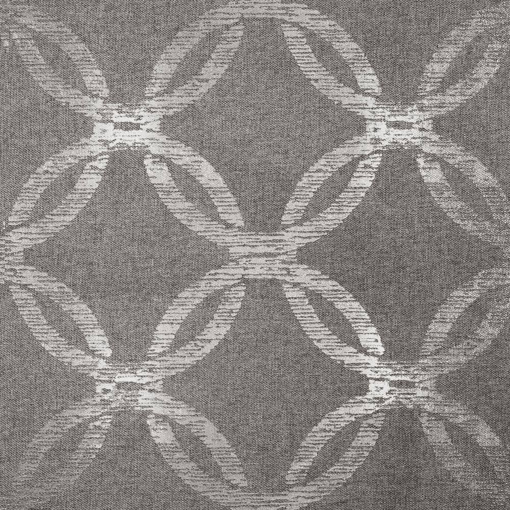 Set of 2 108"x54" Modo Metallic Geometric Grommet Top Window Curtain Panel Black Pearl - Exclusive Home: Light Filtering Drapes