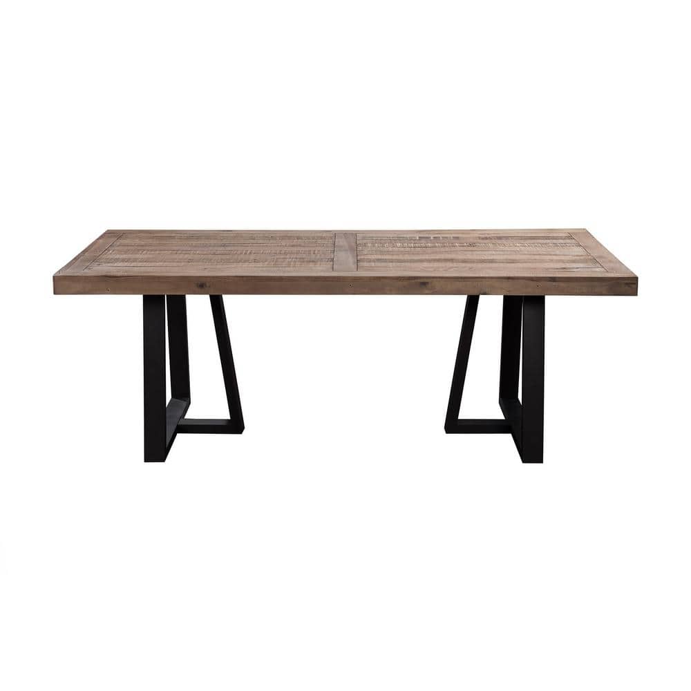 Prairie 84" Reclaimed Wood Rectangular Dining Table in Natural and Black