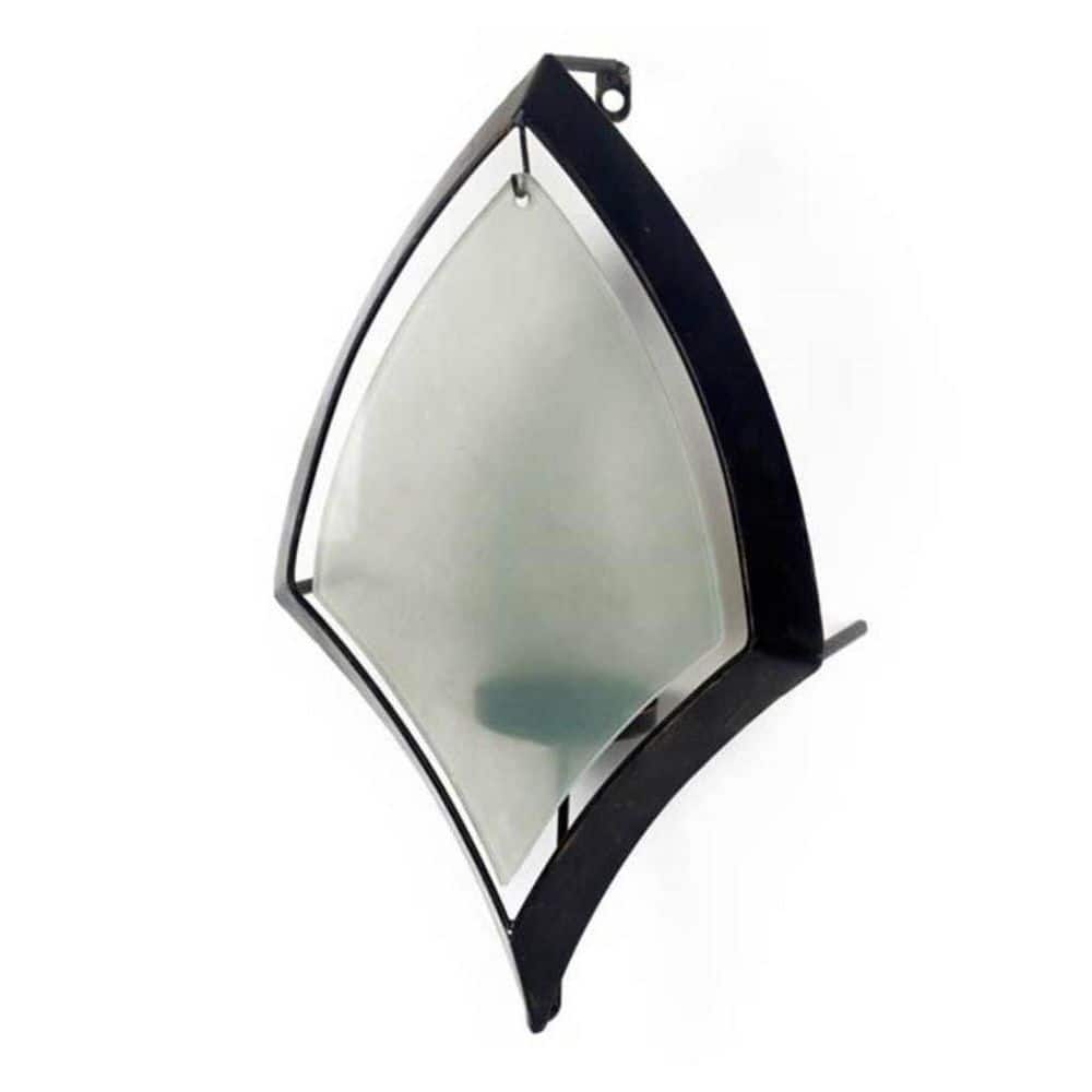 7 in. Black Abstract Metal And Glass Wall Sconce Candle Holder price history on PriceWatchPro