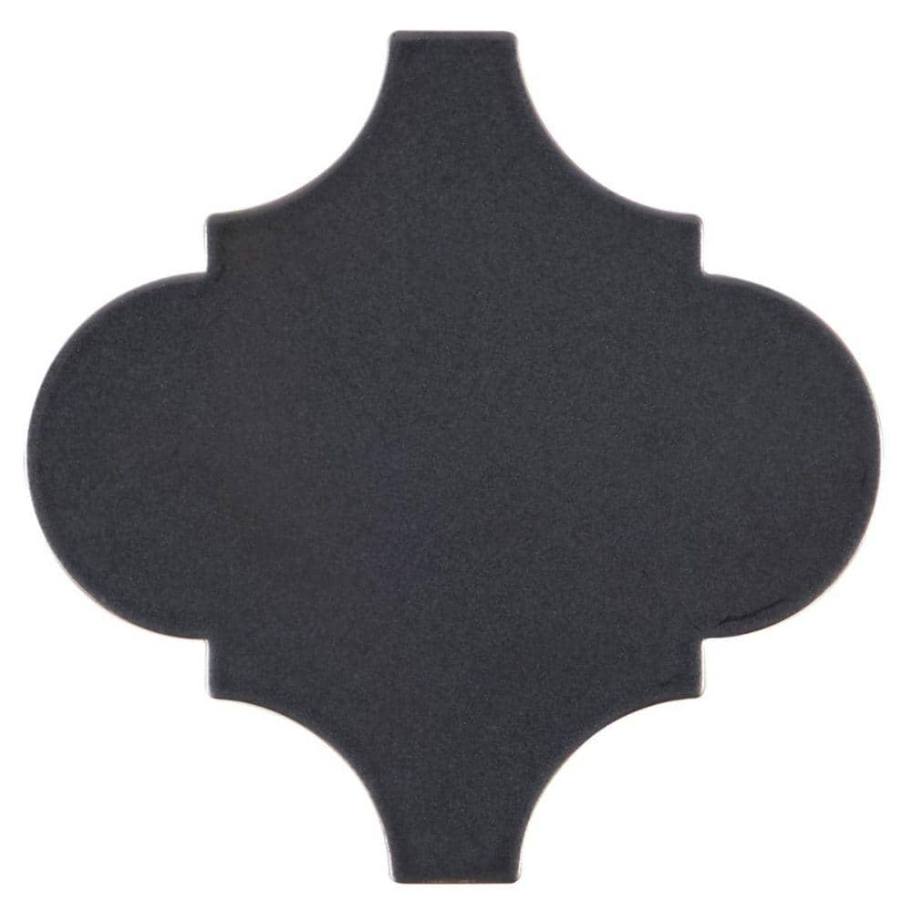 Ardor Arabesque Black 4.7 in. x 0.35 in. Metallic Porcelain Wall Tile Sample -  Ivy Hill Tile, EXT3RD106949