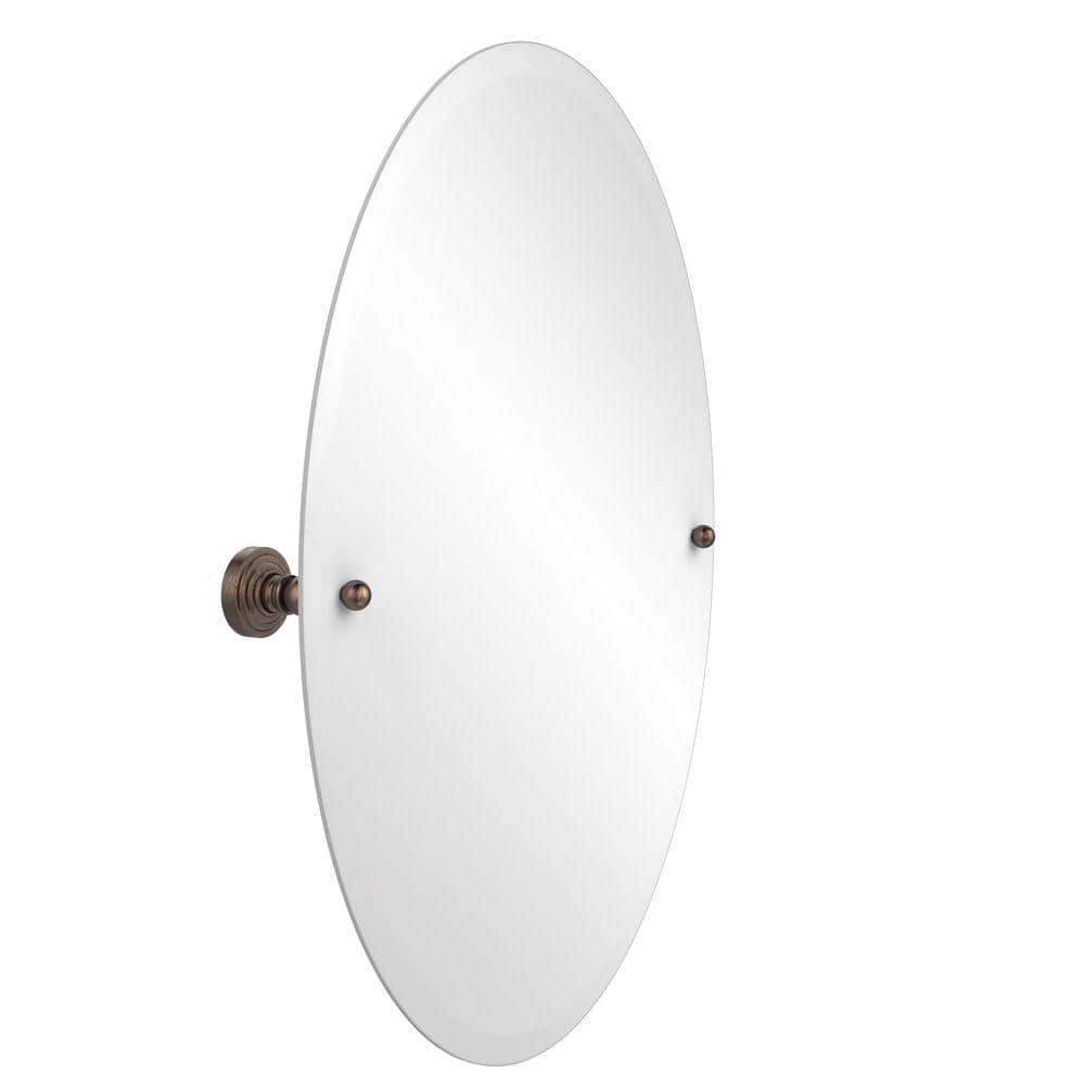Allied Brass Waverly Place Collection 21 in. x 29 in. Frameless Oval Single Tilt Mirror with