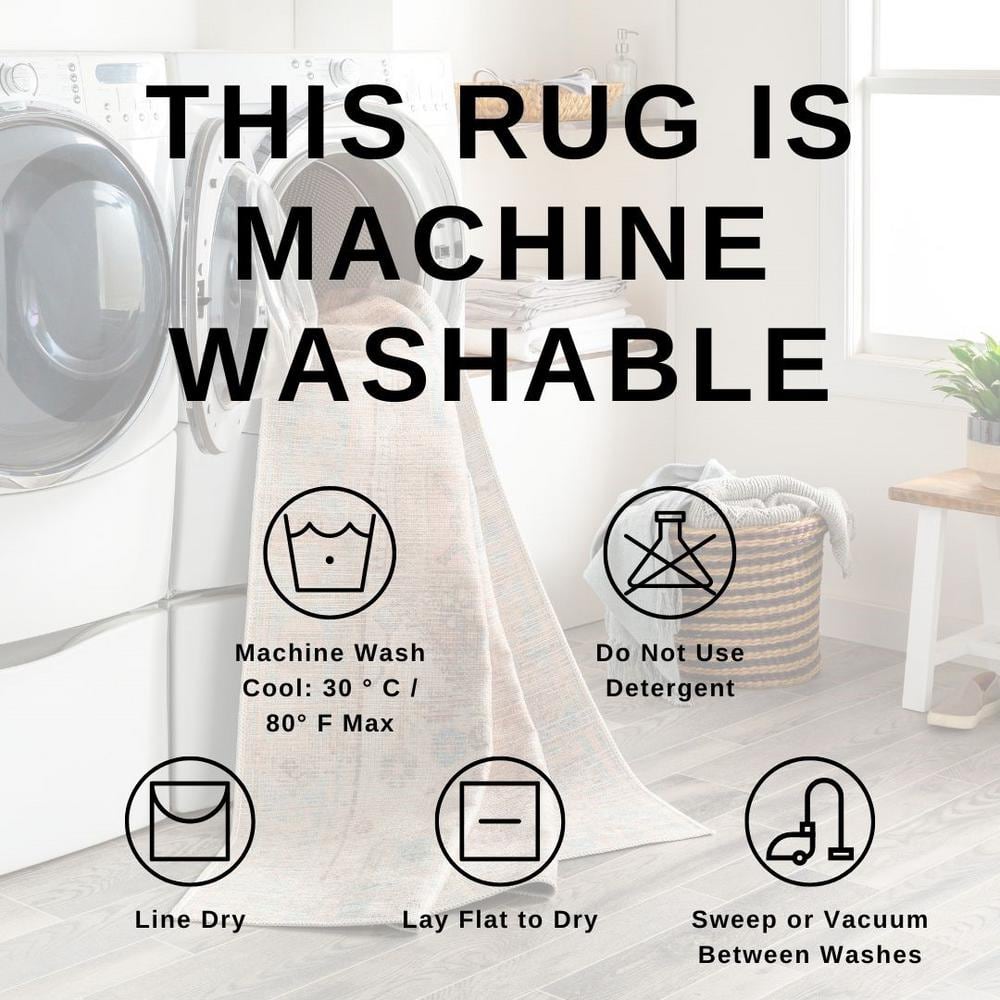 Margaret Gray and Taupe Synthetic Washable Rectangular Area Rug