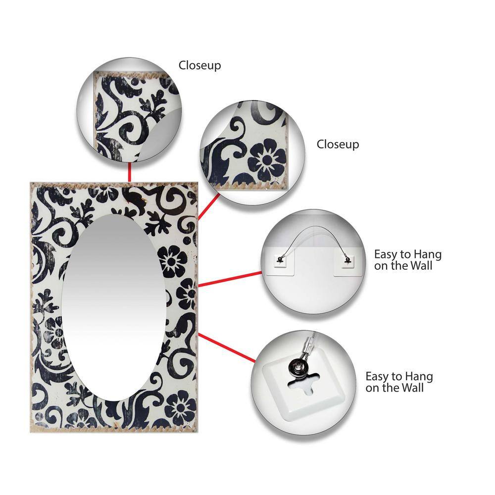 Elegant Frameless Rectangular Wall Mirror with Polished Edge, 23.5-inch
