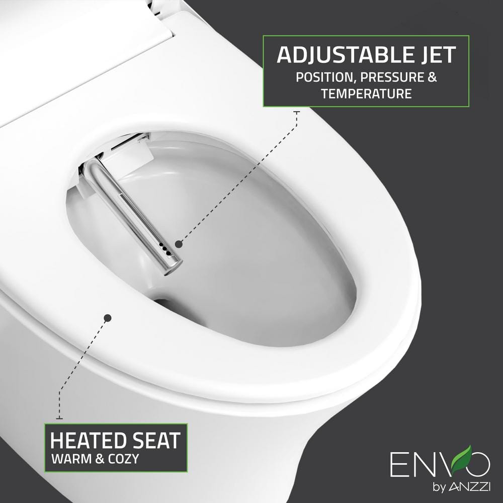 White Elongated Free Standing Smart Toilet with Bidet