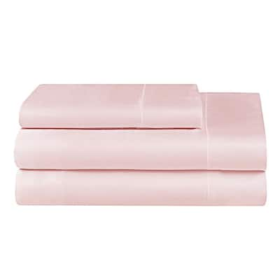 Satin Radiance Luxury Satin Sheet Sets with Deep Fitting Pockets Blush Pink Queen