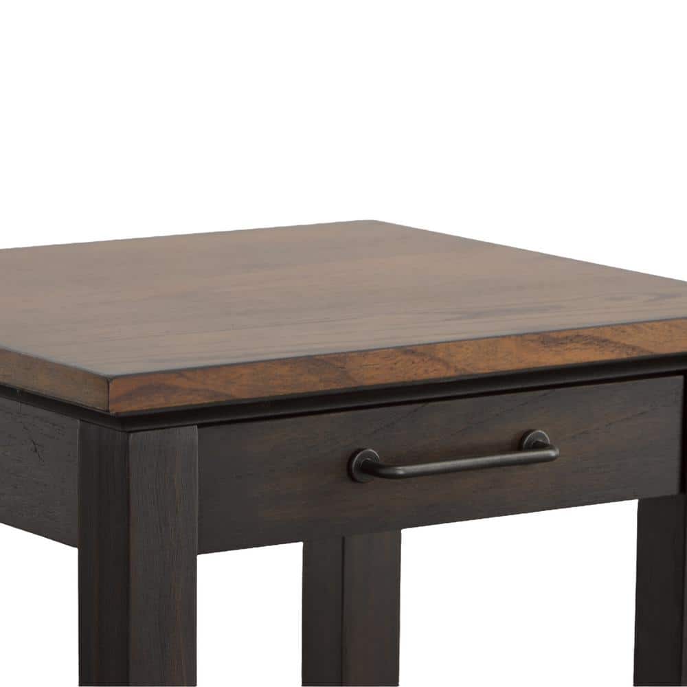 Bear Creek 24" Black and Brown Rustic End Table with Storage