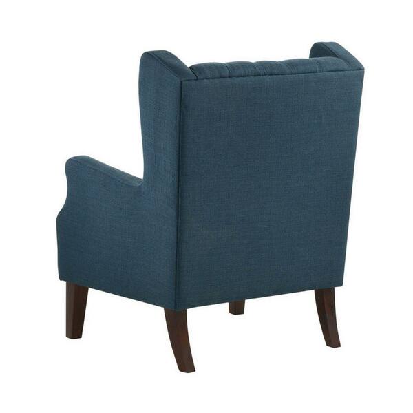 Blue tufted best sale wingback chair