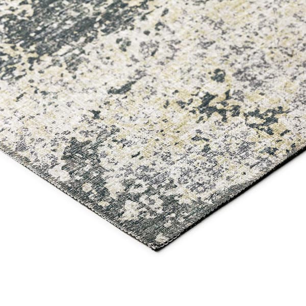 Rylee Grey 1 ft. 8 in. x 2 ft. 6 in. Geometric Indoor/Outdoor Area Rug