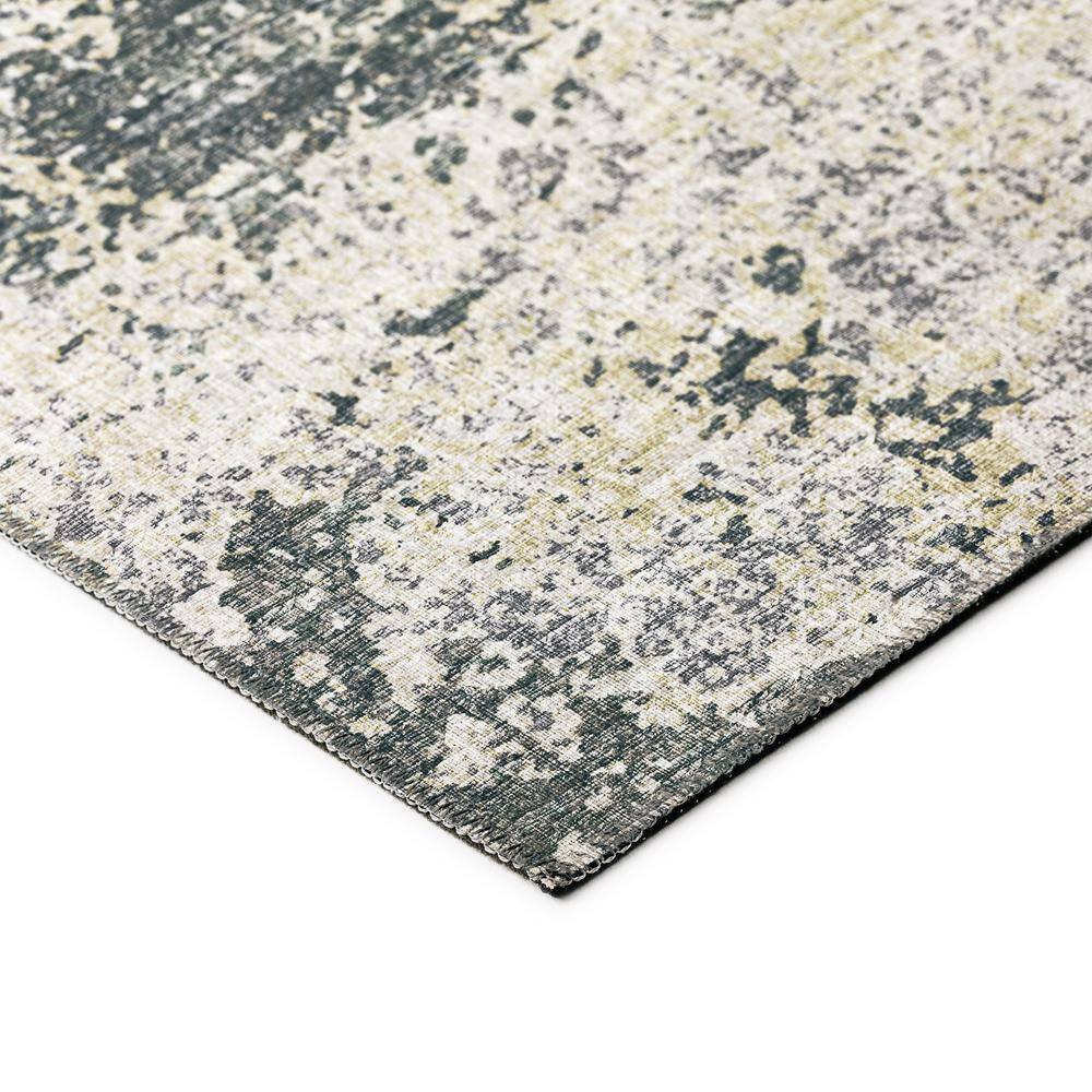 Gray Abstract Flat Woven 5' x 7'6" Washable Area Rug