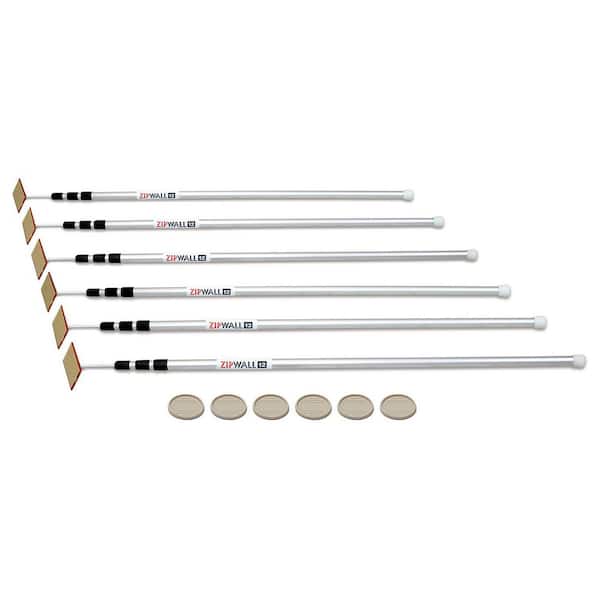 12 ft. Aluminum Dust Barrier Pole - Silver (6-Pack)