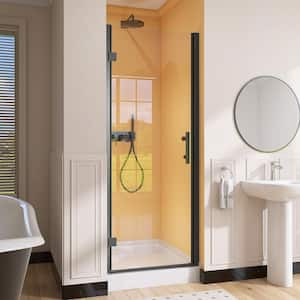 32 in. W x 72 in. H Pivot Swing Frameless Shower Door Left Hinged Panel in Matte Black Finish with 1/4 in. Clear Glass