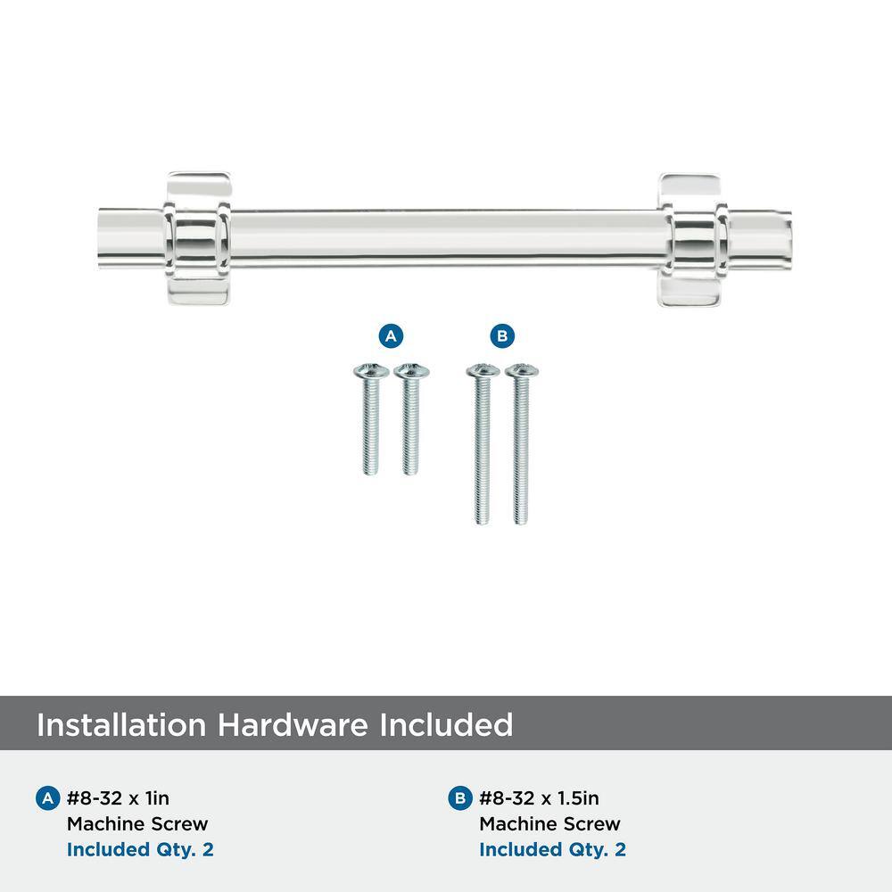 Davenport Polished Chrome Modern Cabinet Pull with Mounting Hardware