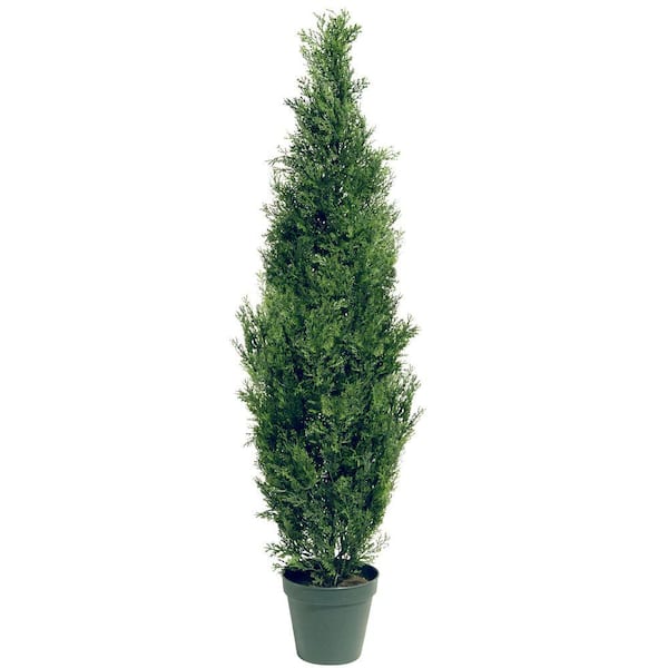 National Tree Company 60 in. Artificial Arborvitae Tree in Dark Green Round Growers Pot