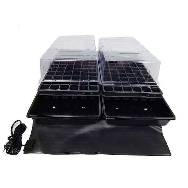 Viagrow 11 in. x 22 in. Short Clear Plastic Dome Dual Tray Kit