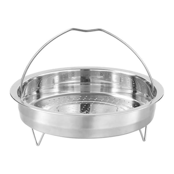 Stainless Steel 1-Piece Silver Multi-Functional Steaming Basket with Handle Universal Pot Insert Dishwasher Safe