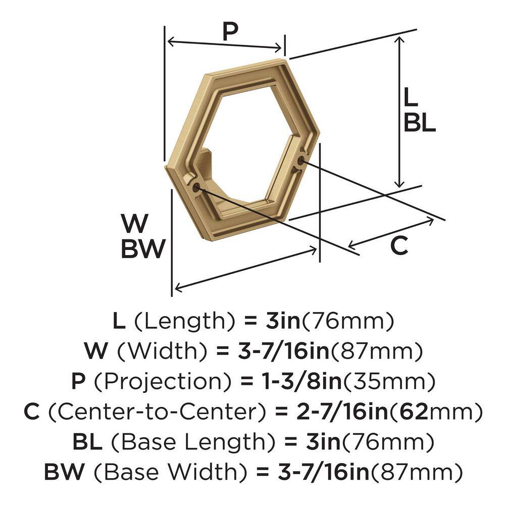 Champagne Bronze Hexagonal Single Prong Decorative Wall Hook