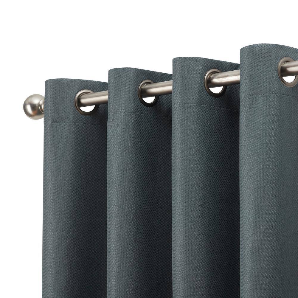 Charcoal Blackout Polyester Grommet Window Panels, 52" x 108"