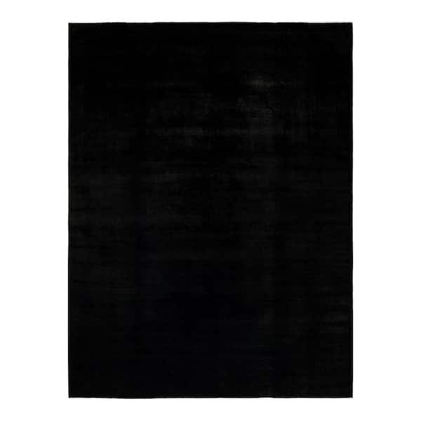 Chloe & Olivia Home Overdyed Black 10 ft. 4 in. x 13 ft. 9 in. Wool Indoor Area Rug