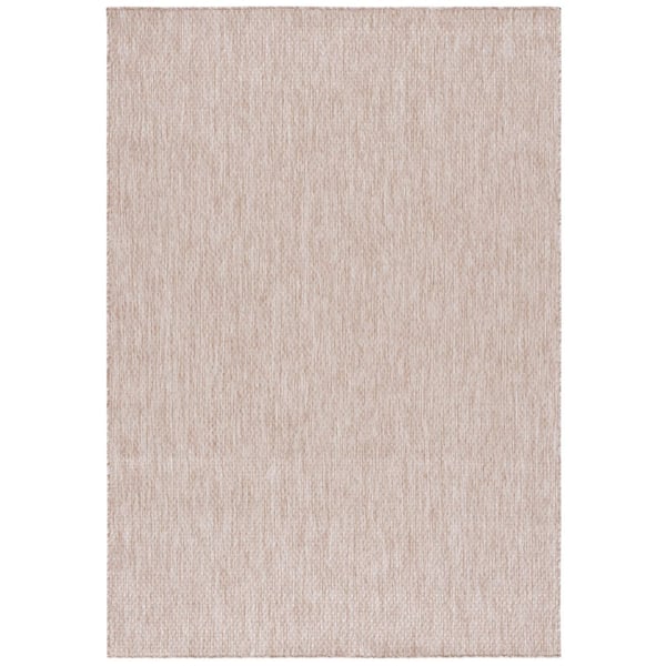 Beach House Beige 9 ft. x 12 ft. 2-Toned Solid Indoor/Outdoor Area Rug