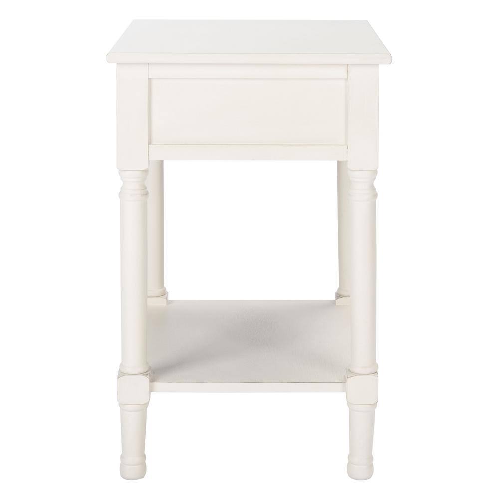 Allura Distressed White Wood 1-Drawer Accent Table