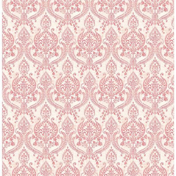 A-Street Prints Waverly Red Petite Damask Red Wallpaper Sample