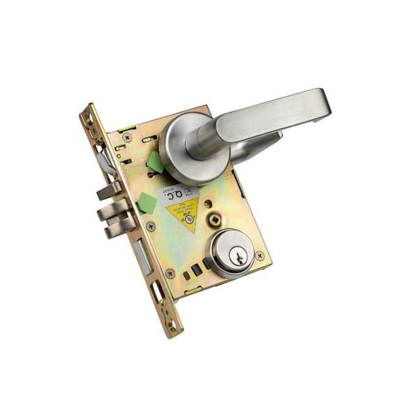 Taco DXML Series Brushed Chrome Grade 1 Storeroom Mortise Lock Door Handle with Sectional Left-Handed Lever