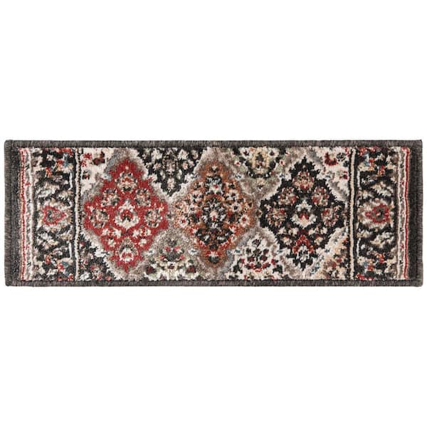 Kurdamir Lochlan Abbey/Multi 9 in. x 26 in. Woven Polypropylene Stair Tread Cover (Set of 1)