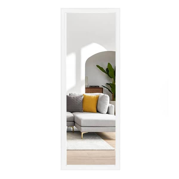 Lirago 44 in. x 16 in. Modern Style Rectangle Mirror Metal Framed White Door Mirror Full Length Wall Mirror