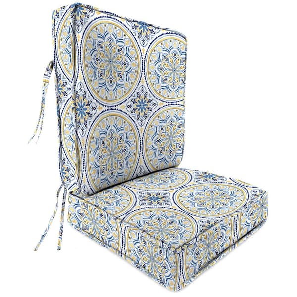 Jordan Manufacturing 22 in. L x 45 in. W x 4 in. T Outdoor Deep Seat Chair Cushion Set in Castille Multicolor