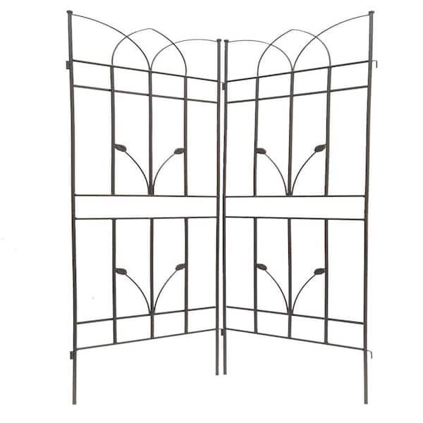 Siavonce 4-Pack Metal Garden Trellis 71 in. x 17.7 in. Rustproof Trellis for Climbing Plants Outdoor Flower Support Brown