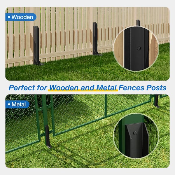 WINSOON 34 in. Heavy Duty Black Fence Post Repair Kit Anchor Ground Spike Fence Post for Repairing Broken Fence GCM5125 The Home Depot