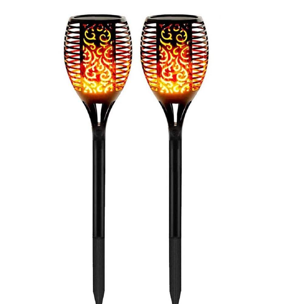 ZOOHAR Solar Outdoor Lights,Extra-Tall Solar Torches with Flickering Flame - 1