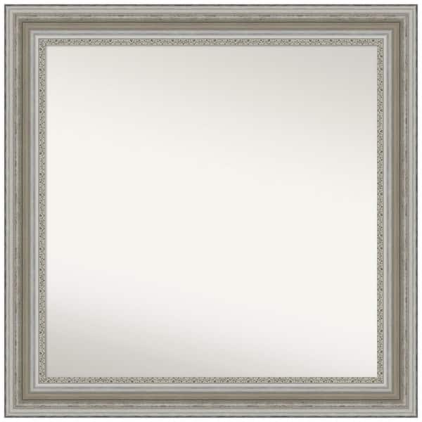 Amanti Art Parlor Silver 31.5 in. W x 31.5 in. H Square Non-Beveled Framed Wall Mirror in Silver