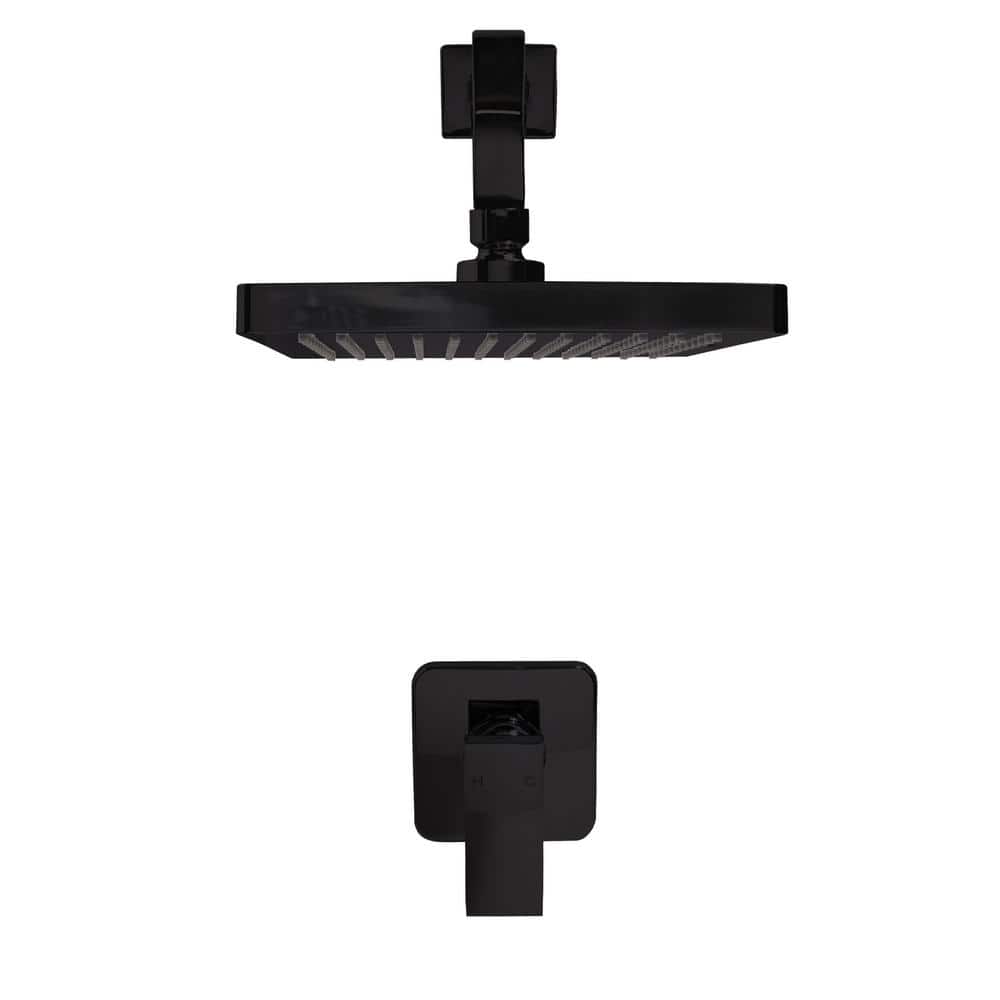 Brushed Nickel Square Wall Mounted Shower System