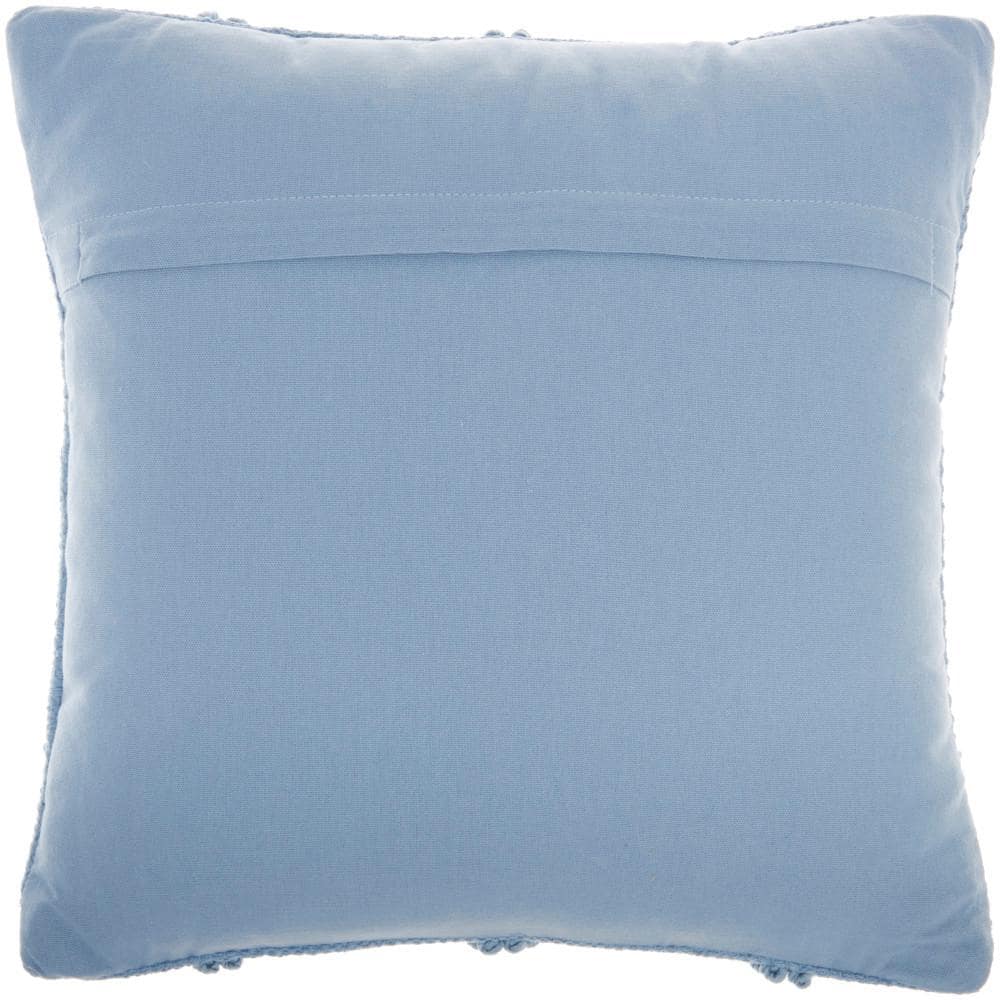 Ocean Blue Woven Diamonds 18" Square Throw Pillow