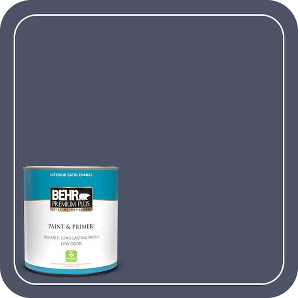 BEHR PREMIUM PLUS 1 qt. #610F-7 Mystical Shade Satin Enamel Low Odor Interior Paint & Primer