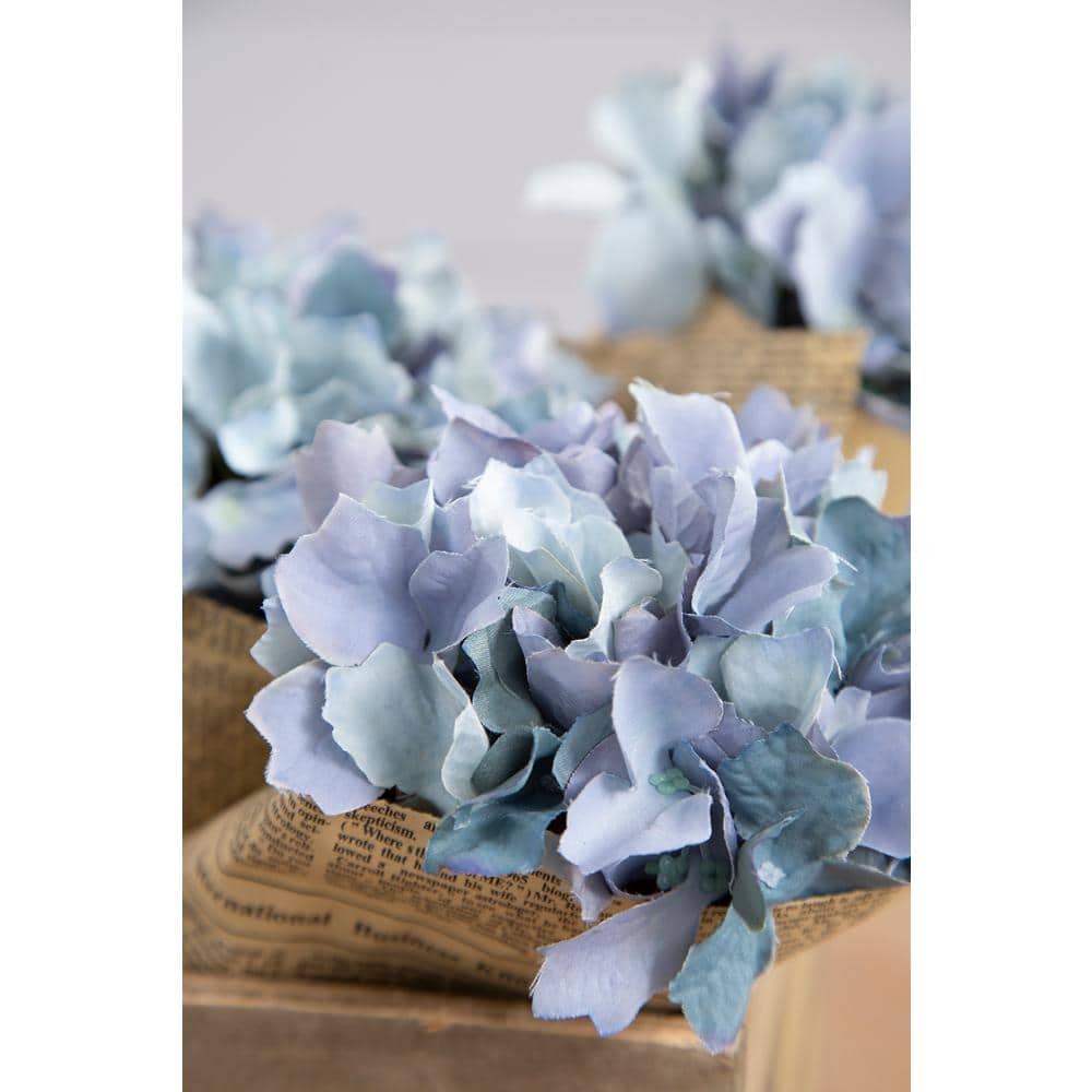 14'' Multi Blue Faux Hydrangea Set for Tabletop Decor