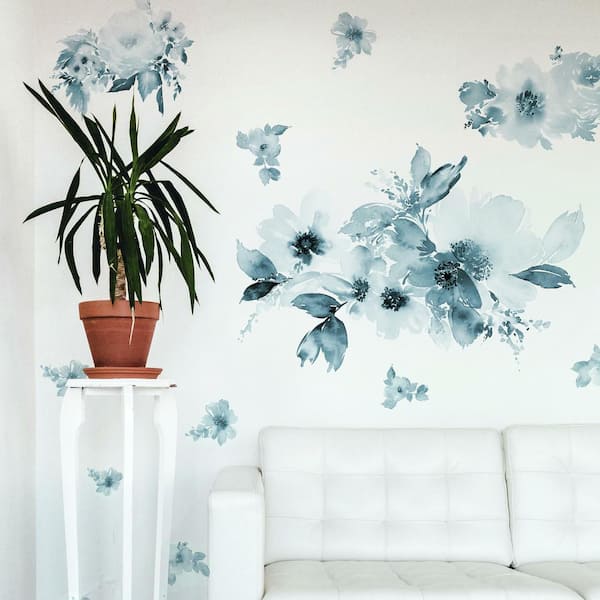 WATERCOLOR FLORAL GIANT PEEL & STICK WALL DECALS