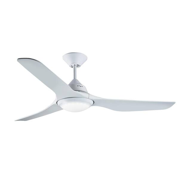 Lucci Air Mariner 50 In 3 Blade Led Light White Ceiling Fan With Remote Control 21309401 The Home Depot - 3 Blade White Ceiling Fan With Light And Remote