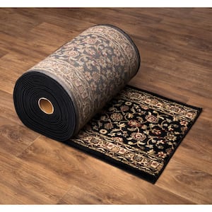 Marash Black 26 in. W x 12 in. L Your Choice Length 1 Ln. Ft. covers 2.2 sq. ft. Stair Runner Rug