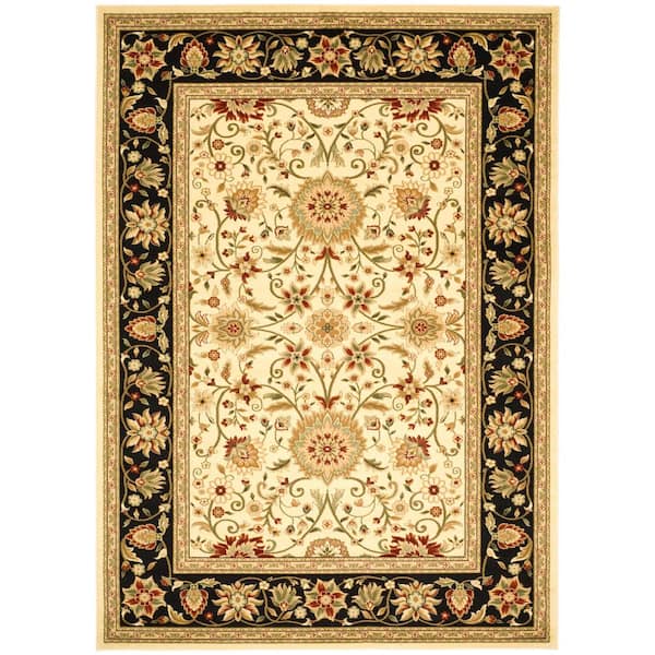 SAFAVIEH Lyndhurst Ivory/Black 9 ft. x 12 ft. Border Area Rug