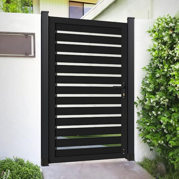 mondaria 3 ft. W x 6 ft. H Sooty Black Aluminum Alloy Semi
