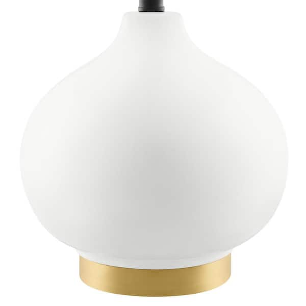 Hampton Bay Coltswood 19 in. White Table Lamp with Ceramic