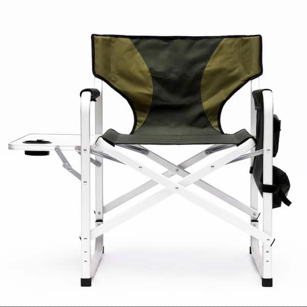 Unbranded 1-piece Padded Folding Outdoor Chair with Side Table and Storage Pockets