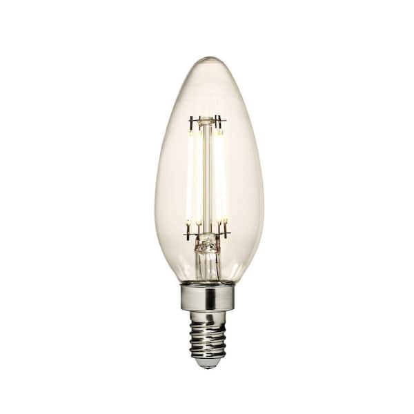 5-Watt Equivalent B11 Shape E12 Base Dimmable Clear LED Light Bulb 2700K Soft White (1-Pack)