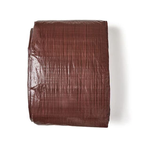 40 ft. x 60 ft. Brown/Green 6 Mil Medium Duty Poly Tarp-Reinforced Hems, Rustproof Grommets, Waterproof Utility Cover