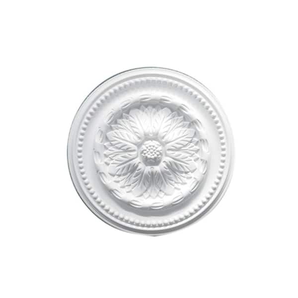 American Pro Decor 1-7/8 in. x 15-3/4 in. Acanthus and Dots Polyurethane Medallion